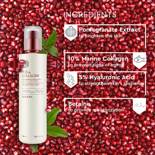 The Face Shop - Pomegranate & Collagen Volume Lifting Toner 160ml