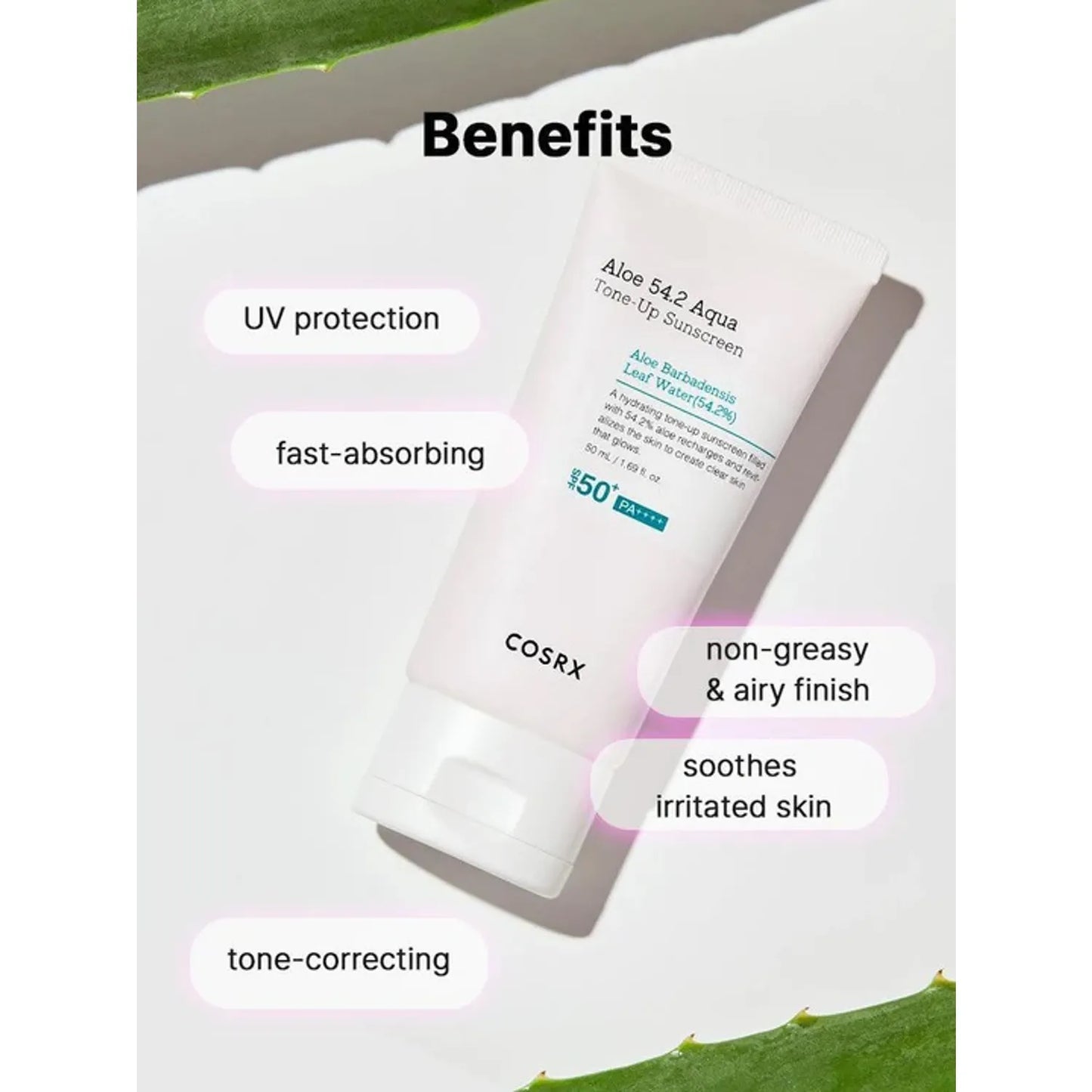 Cosrx – Aloe 54.2 Aqua Tone-up Sunscreen SPF 50+ PA++++ 50ml