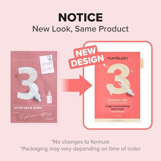 Numbuzin – No.3 Tingle-Pore Softening Sheet Mask