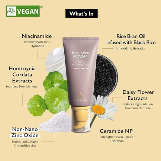 Haruharu Wonder - Black Rice Pure Mineral Relief Daily Sunscreen 50ml (Sensitive)