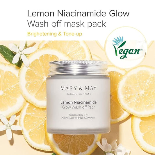 Mary & May - Lemon Niacinamide Glow Wash Off Mask 125g