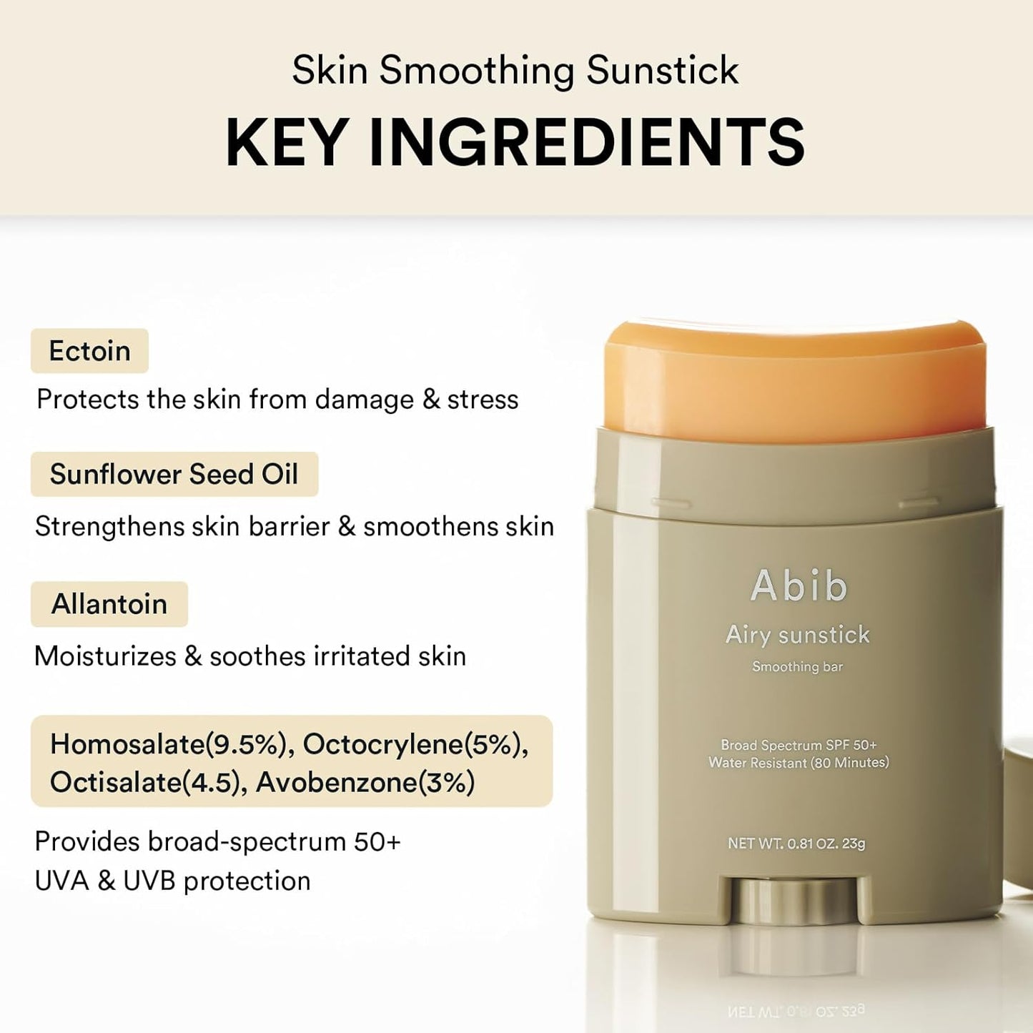 Abib – Airy Sunstick Smoothing Bar SPF50+ 23g