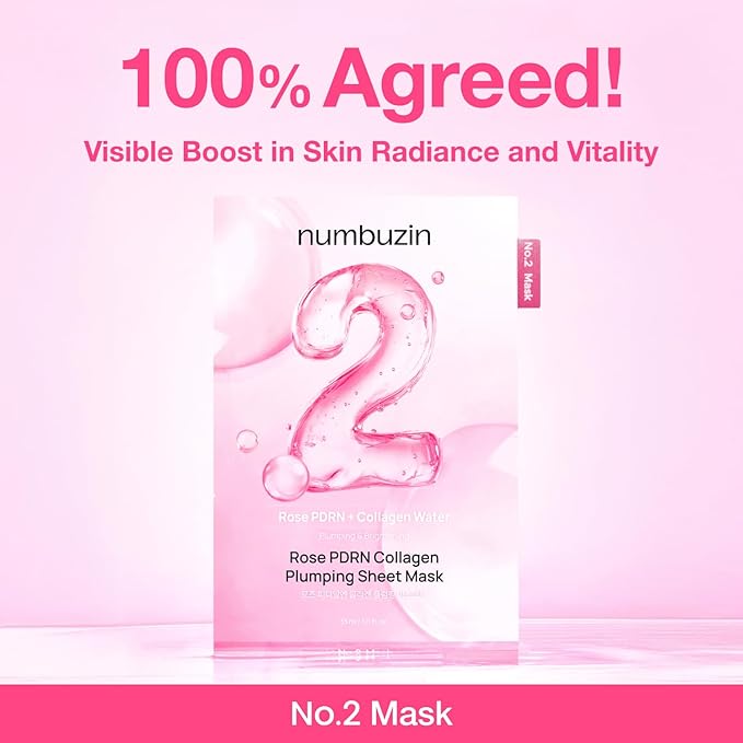 Numbuzin – No.2 Rose PDRN Collagen Plumping Mask Sheet