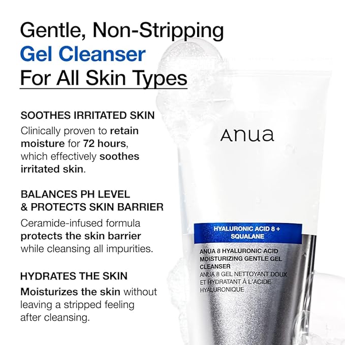 Anua – 8 Hyaluronic Acid Moisturizing Gentle Gel Cleanser 150ml