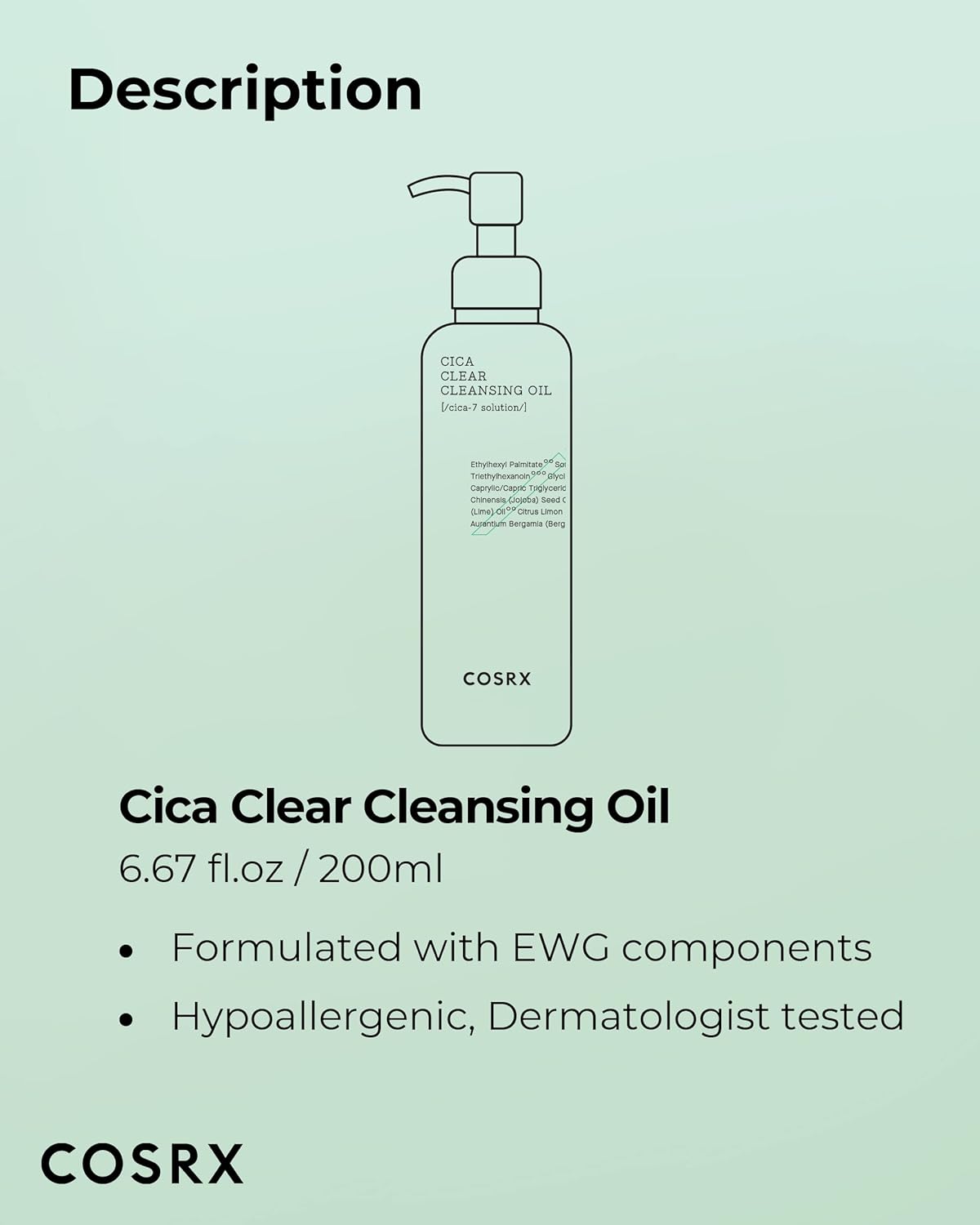 Cosrx – Pure Fit Cica Clear Cleansing Oil 200ml