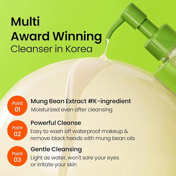 Beplain – Mung Bean Greenful pH balanced Cleansing Oil 200ml
