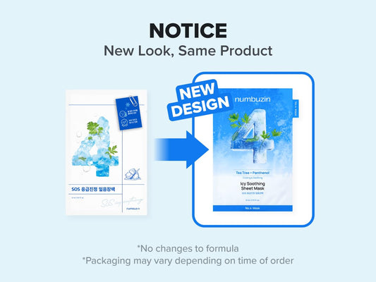 Numbuzin – No. 4 SOS Icy Soothing Sheet Mask 1P 27ml