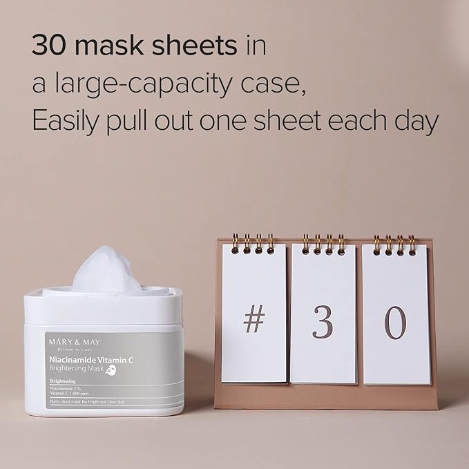 Mary & May - Niacinamide Vitamin C Brightening Mask 30EA