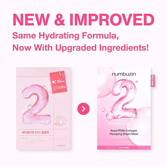Numbuzin – No.2 Rose PDRN Collagen Plumping Mask Sheet