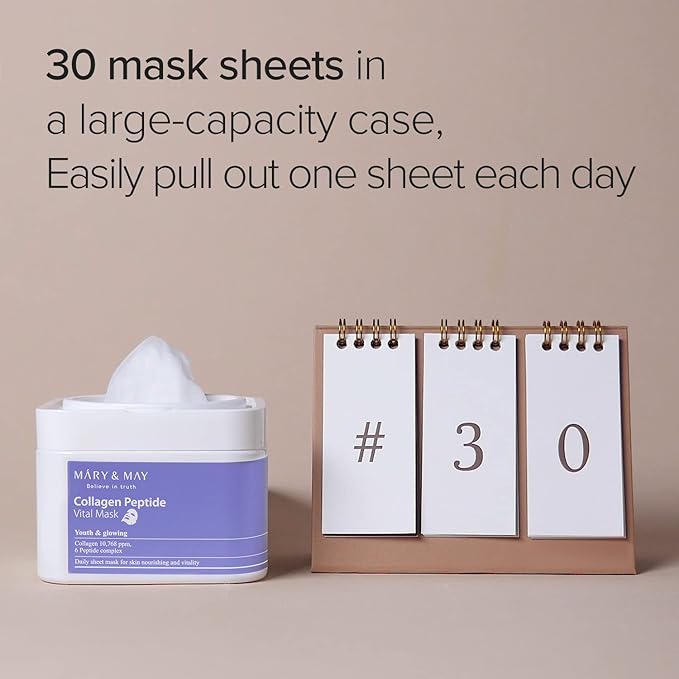 Mary & May - Collagen Peptide Vital Mask (30ea)