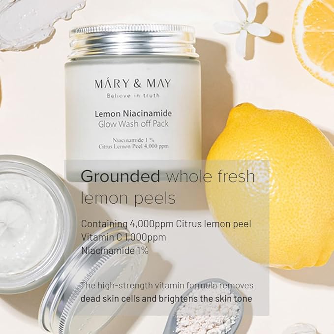 Mary & May - Lemon Niacinamide Glow Wash Off Mask 125g