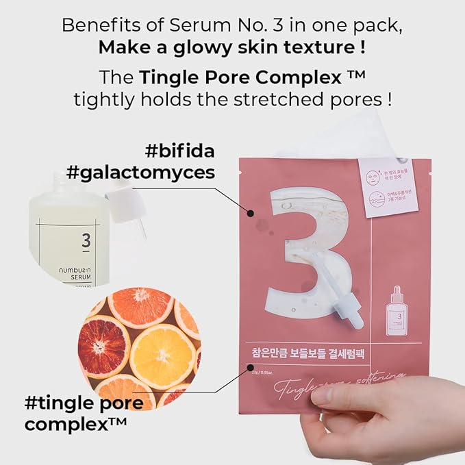 Numbuzin – No.3 Tingle-Pore Softening Sheet Mask