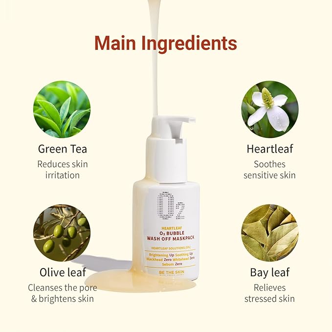 Be The Skin - Heartleaf O2 Bubble Wash off Maskpack 120g