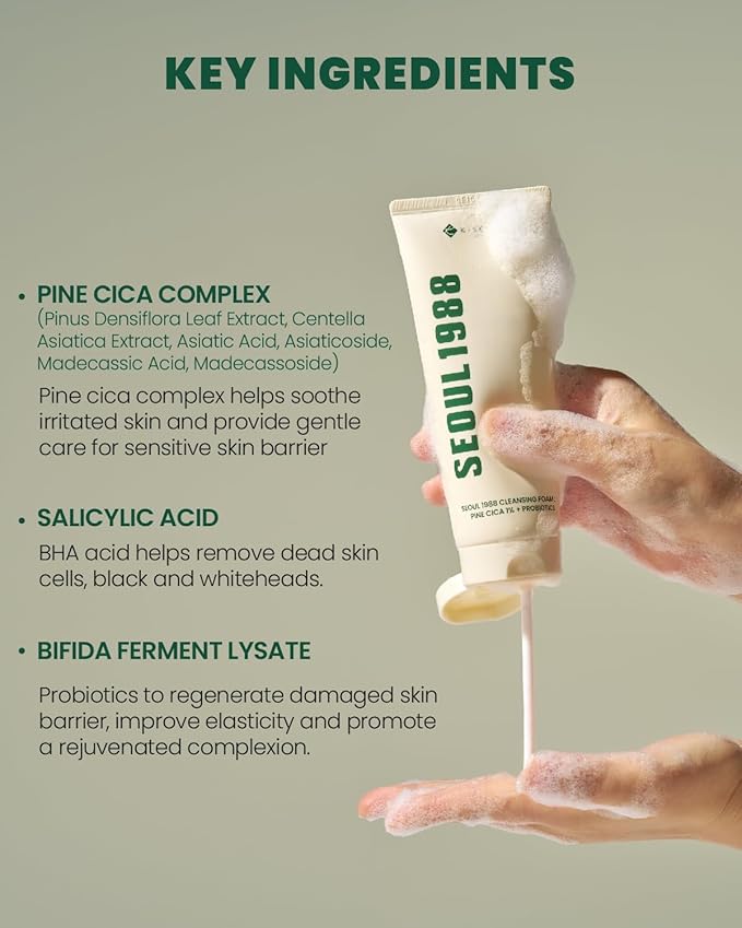 K-Secret – Seoul 1988 Pine Cica 1% + Probiotics Cleansing Foam 150ml