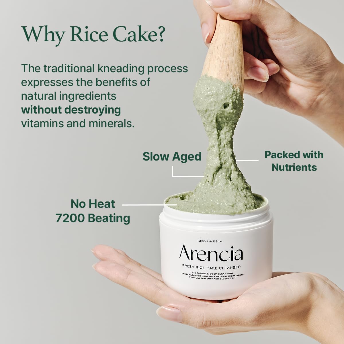 Arencia – Fresh Green Rice Mochi Cleanser 120g