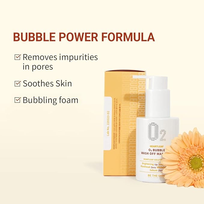Be The Skin - Heartleaf O2 Bubble Wash off Maskpack 120g