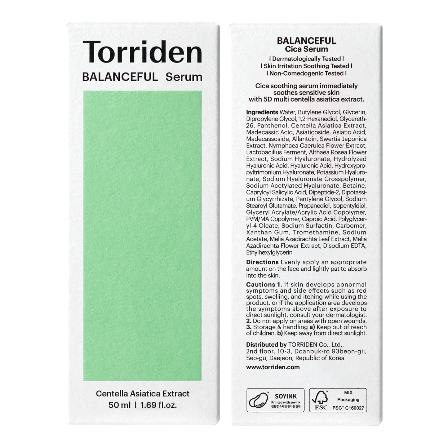 Torriden – Balanceful Cica Calming Serum 50mL