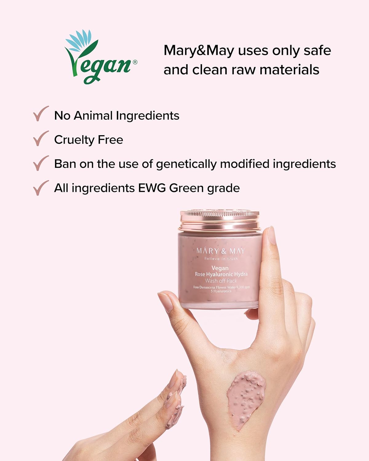 Mary & May – Rose Hyaluronic Hydra Wash Off Mask 125g