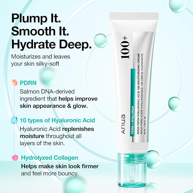 Anua – PDRN + HyalURONIC Acid 100 Moisturizing Cream 60ml