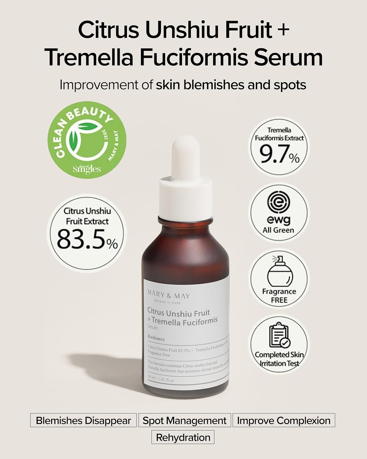 Mary & May – Citrus Unshiu + Tremella Fuciformis 30ml