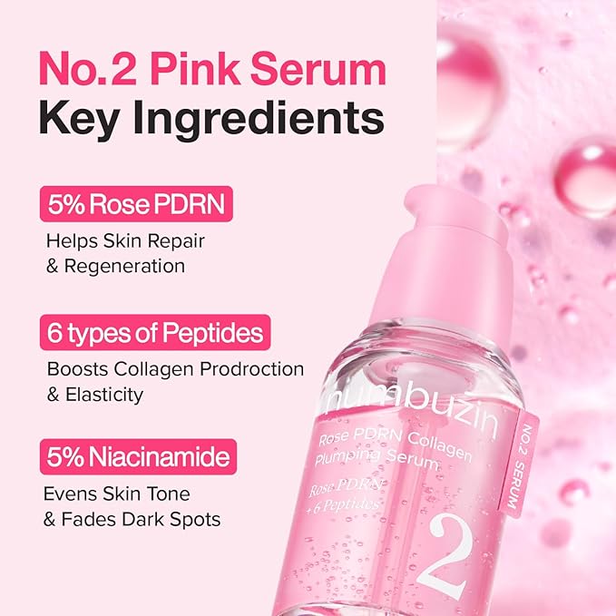Numbuzin – No.2 Rose PDRN Collagen Plumping Serum 30ml