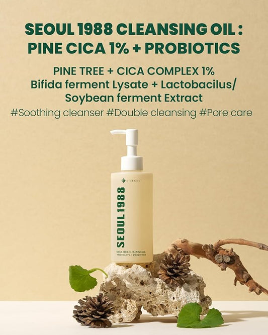 K-Secret – Seoul 1988 Pine Cica 1% + Probiotics Cleansing Oil 200ml