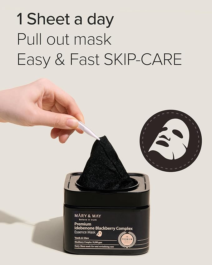 Mary & May – Idebenone Blackberry Complex Essence Mask 20ea