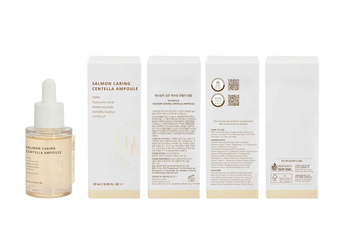 Heveblue – Salmon Caring Centella Ampoule Salmon-PDRN 10,000ppm 30ml
