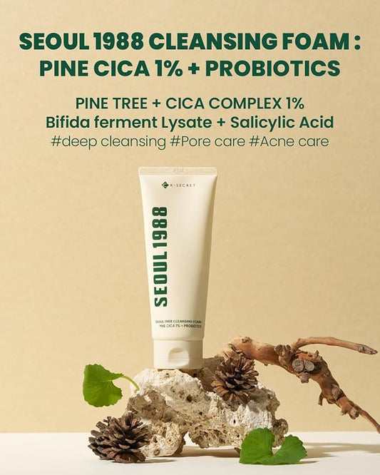 K-Secret – Seoul 1988 Pine Cica 1% + Probiotics Cleansing Foam 150ml