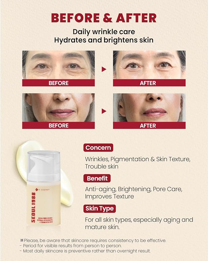 K-Secret – Seoul 1988 Retinal Liposome 1% + Fermented Rice Cream 50ml