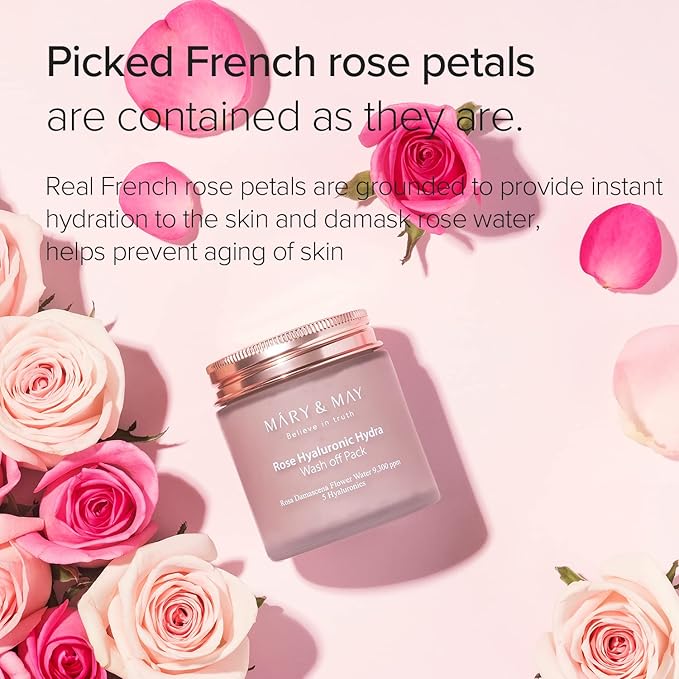 Mary & May - Rose Hyaluronic Hydra Wash Off Mask 300g