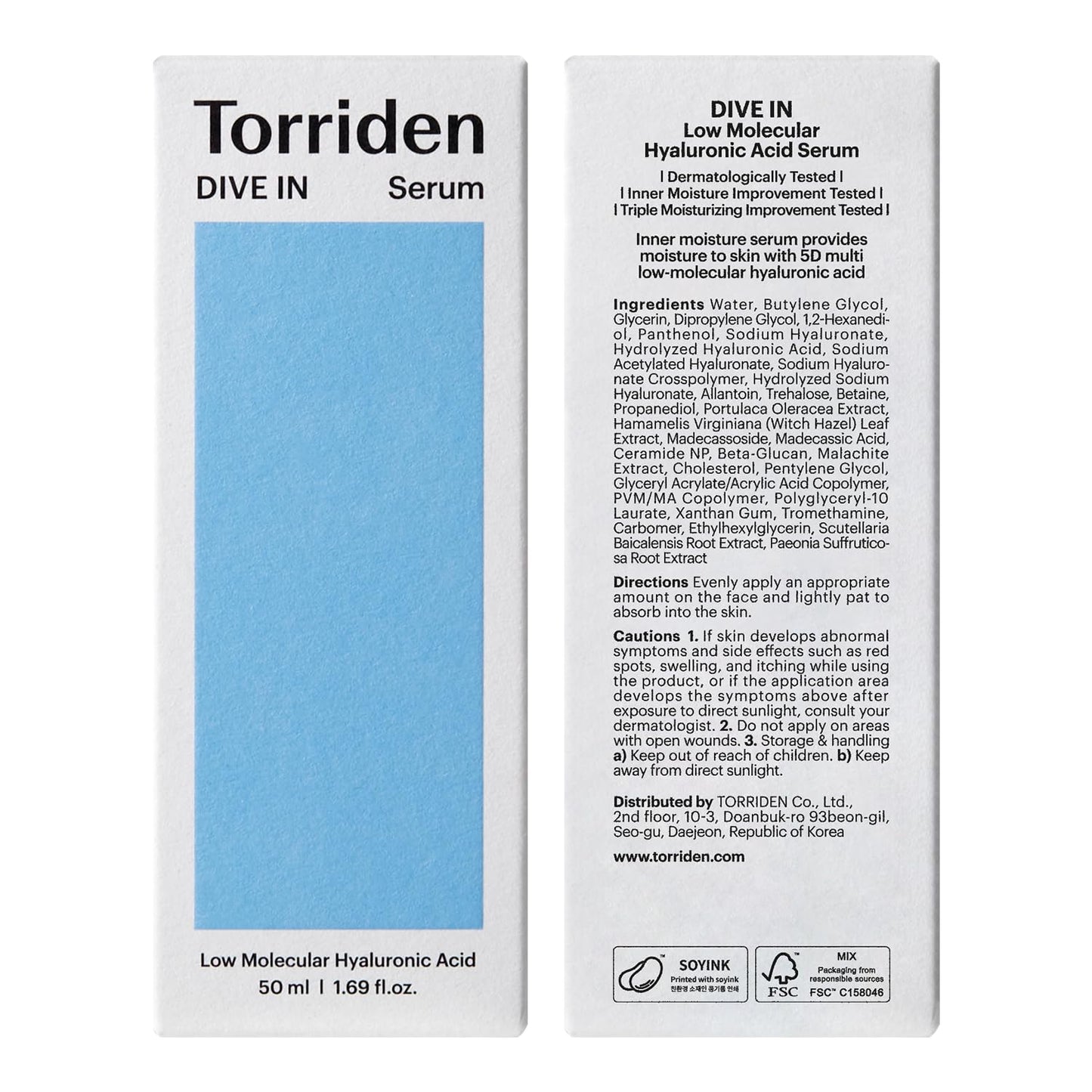 Torriden – DIVE-IN Low Molecular Hyaluronic Acid Serum 50ml