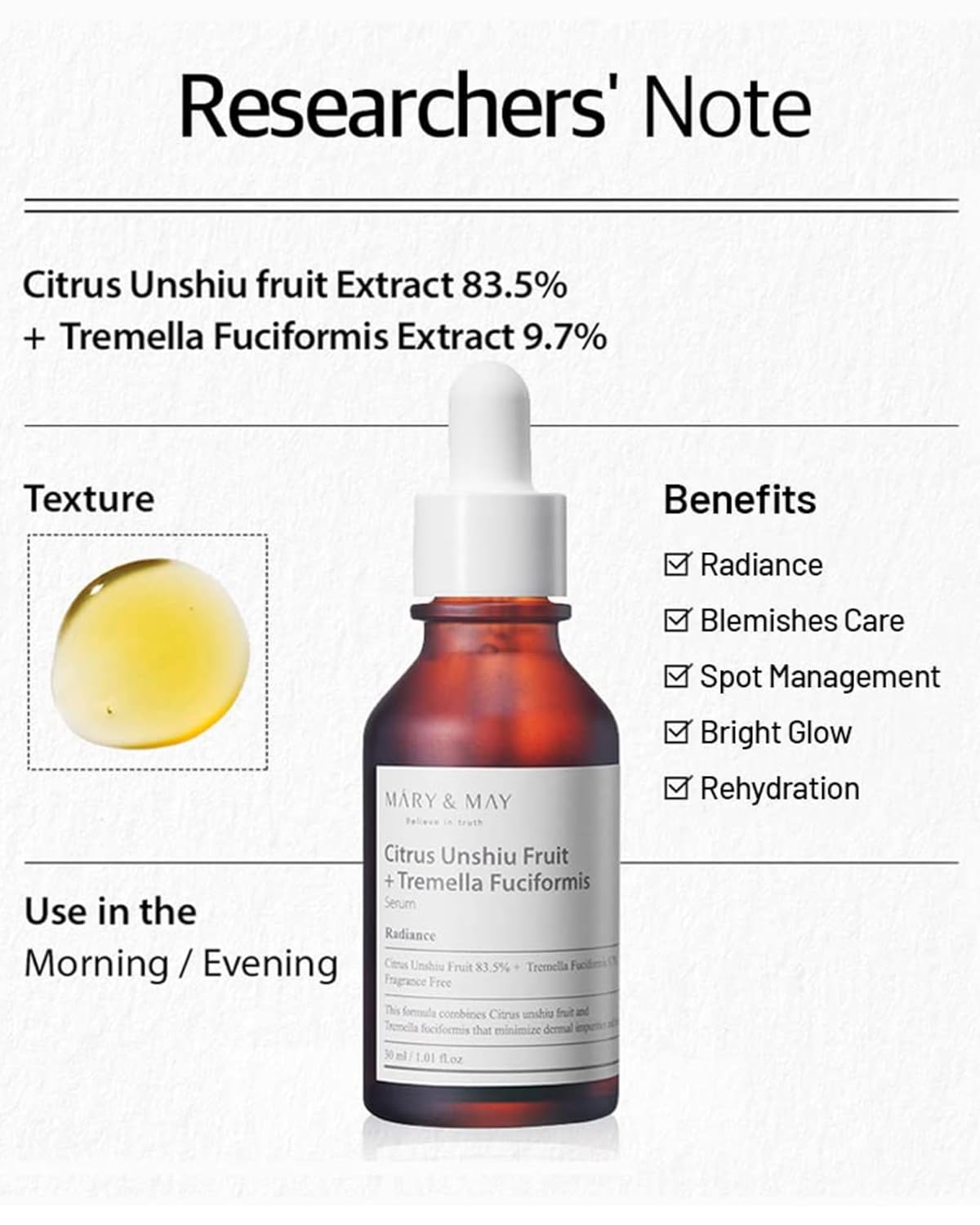 Mary & May – Citrus Unshiu + Tremella Fuciformis 30ml