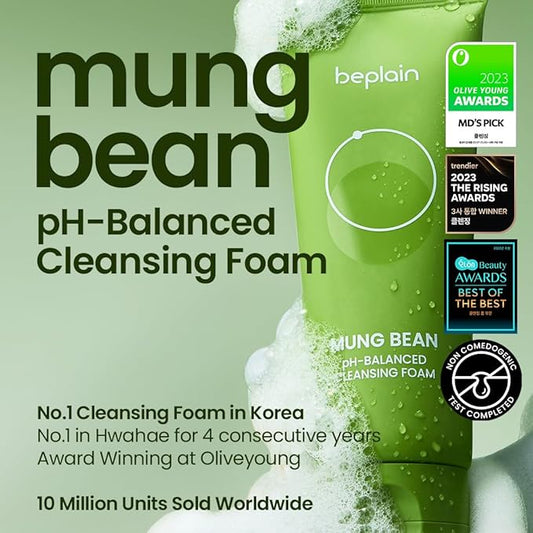Beplain – Mung Bean Greenful pH balanced Cleansing Foam 80ml
