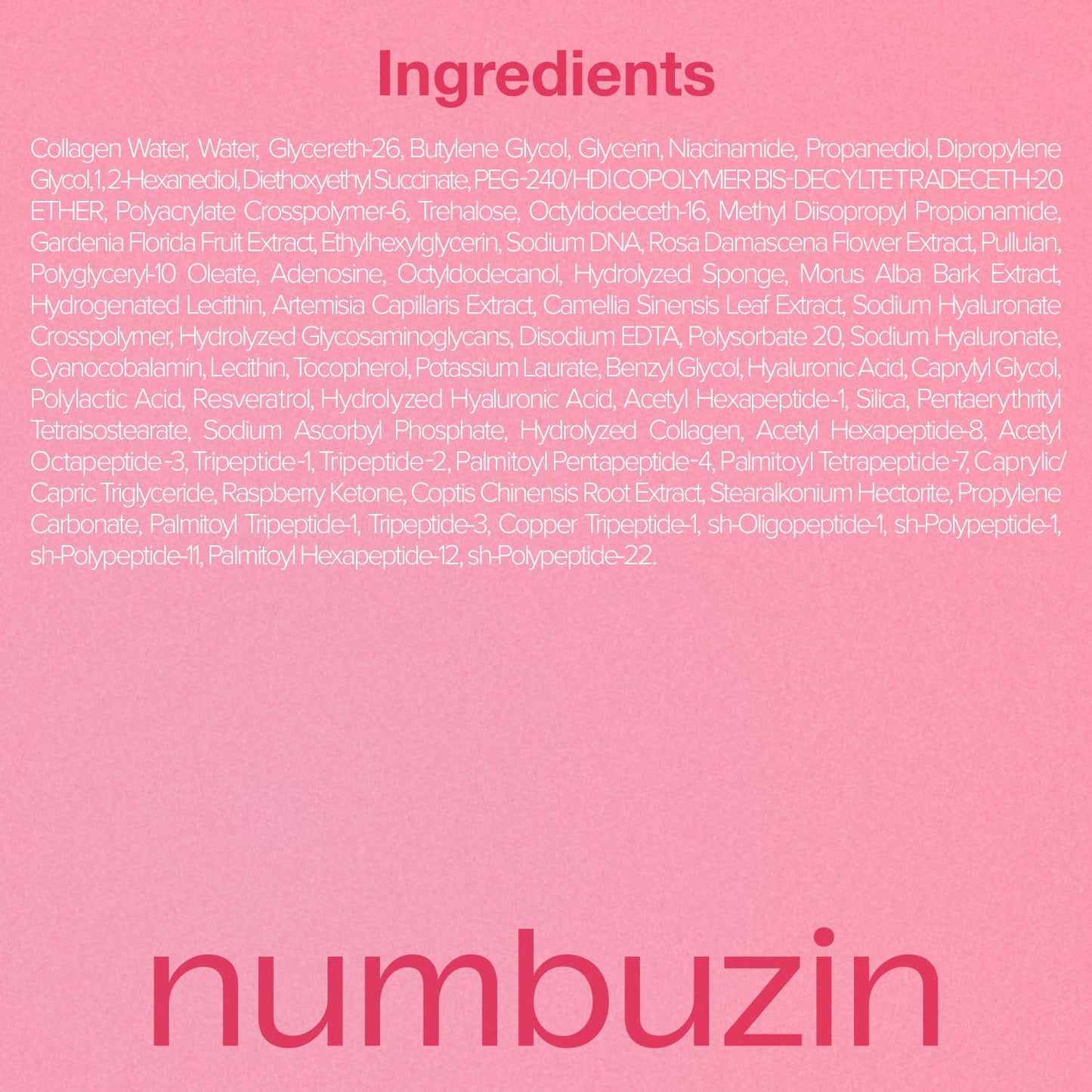 Numbuzin – No.2 Rose PDRN Collagen 2X Plumping Serum 30ml
