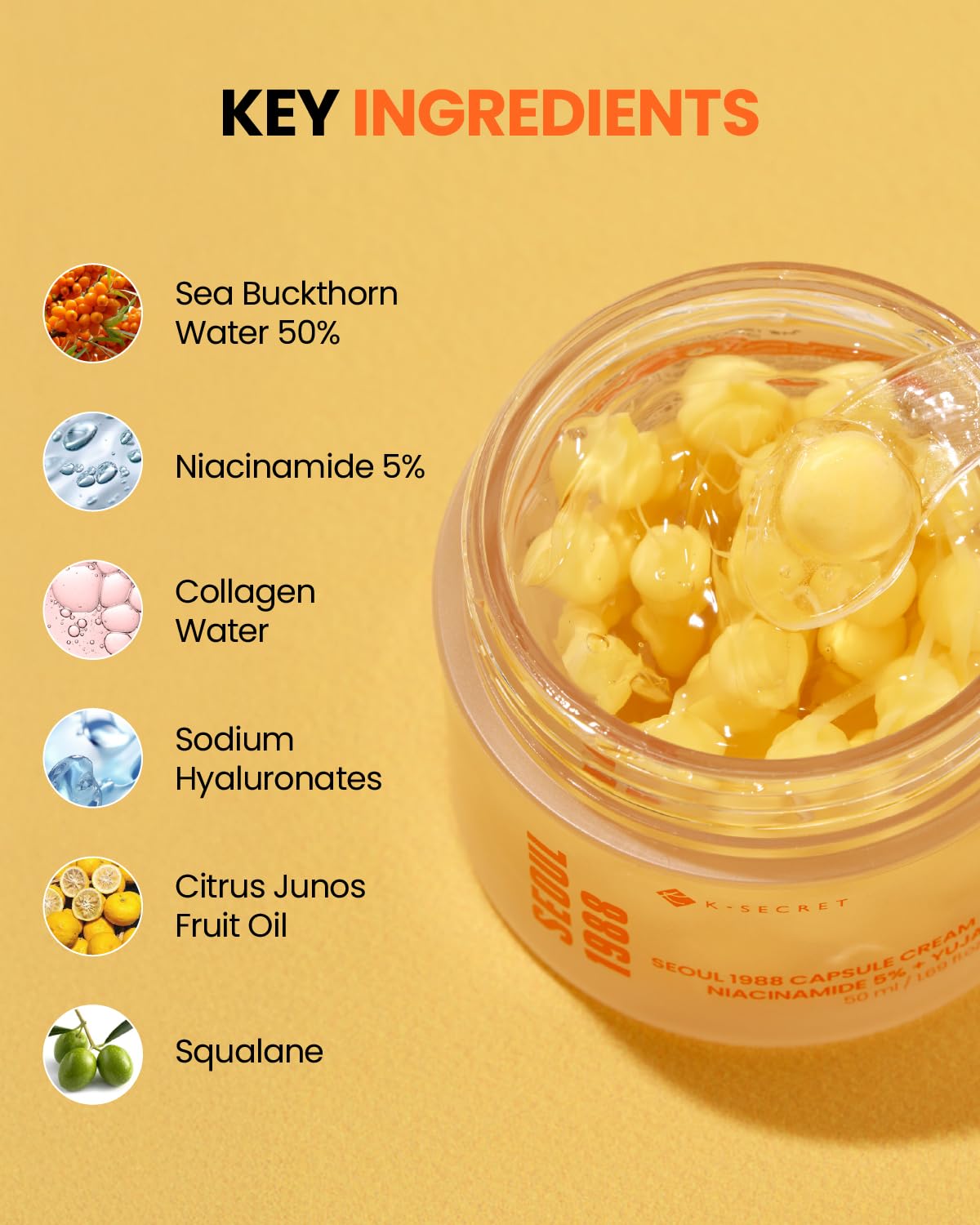 K-Secret – Seoul 1988 Capsule Cream: Niacinamide 5%+Yuja 50ml