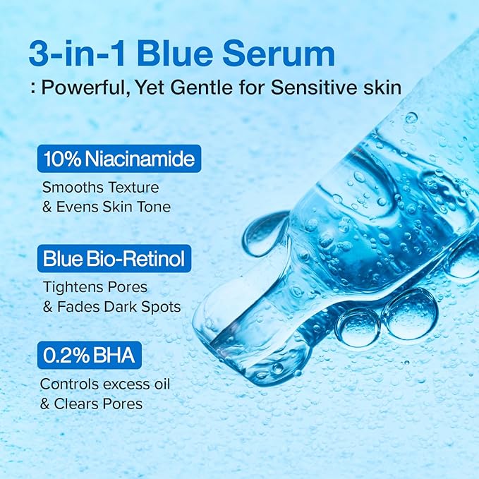 Numbuzin – No.3 Blue Bio-Retinol Pore Refining Serum 30ml