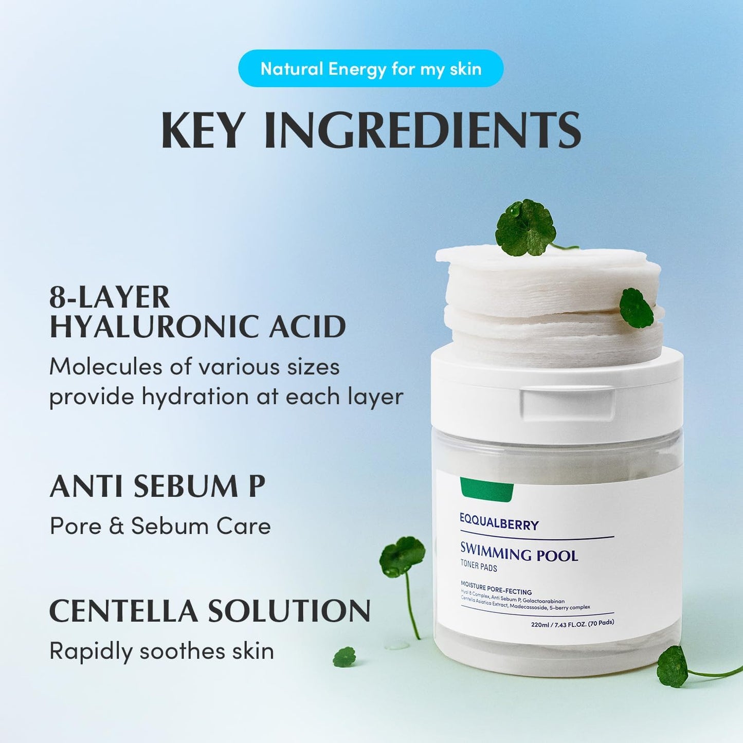 Eqqualberry – Swimming Pool Toner Pads 220ml