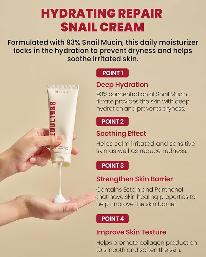 K-Secret – Seoul 1988 Snail Mucin 93% + Rice Cream 100ml