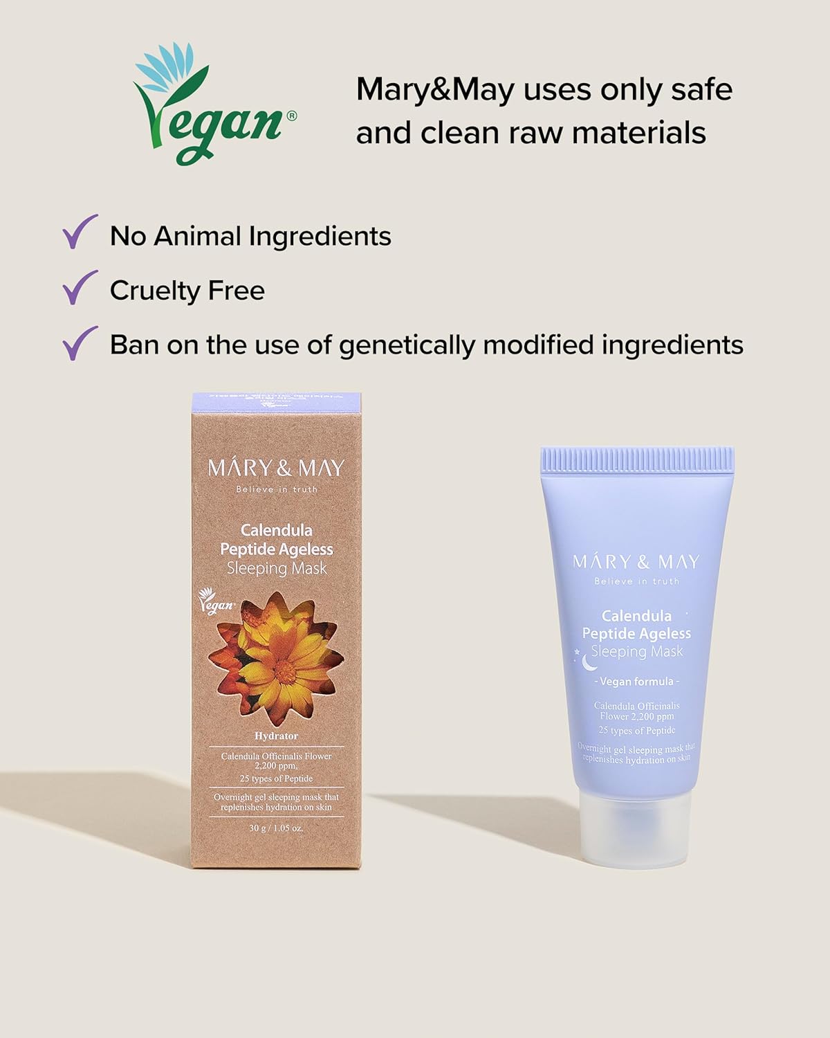 Mary & May – Calendula Peptide Ageless Sleeping Mask 30g