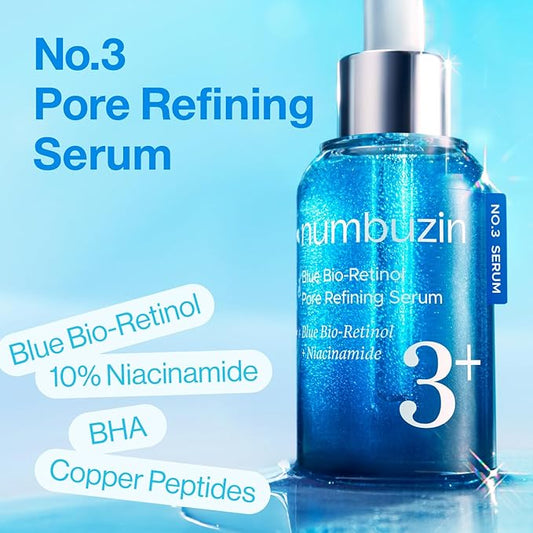 Numbuzin – No.3 Blue Bio-Retinol Pore Refining Serum 30ml