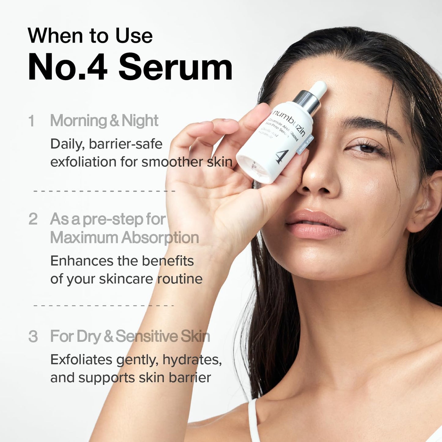 Numbuzin – No.4 Ceramide AHA Glazed Skin Prep Serum 30ml