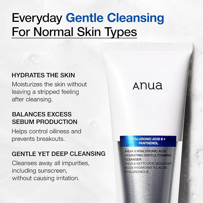 Anua – 8 Hyaluronic Acid Hydrating Gentle Foaming Cleanser 150ml