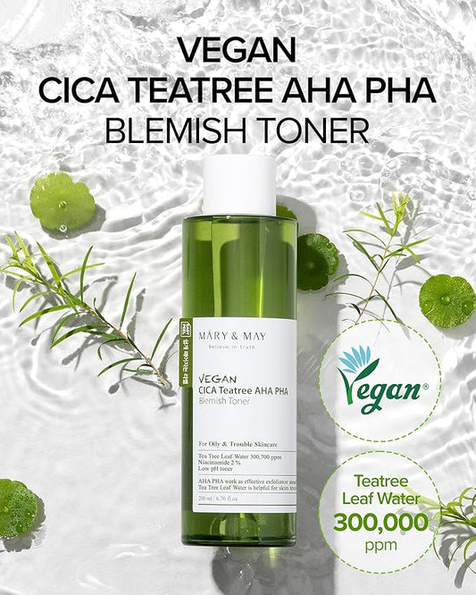 Mary & May – Cica Tea Tree AHA PHA Toner 30ml