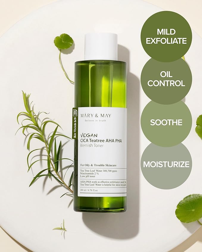 Mary & May – Cica Tea Tree AHA PHA Toner 200ml