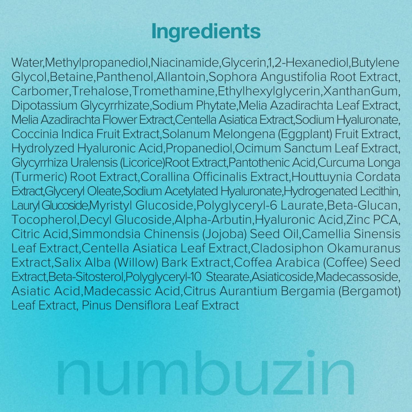 Numbuzin – No.1 Pantothenic B5+ Hyaluronic Acid Clear Mask Sheet 26ml
