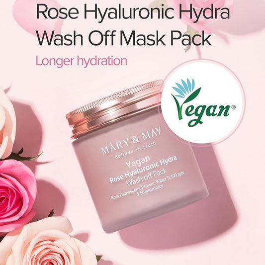 Mary & May – Rose Hyaluronic Hydra Wash Off Mask 125g