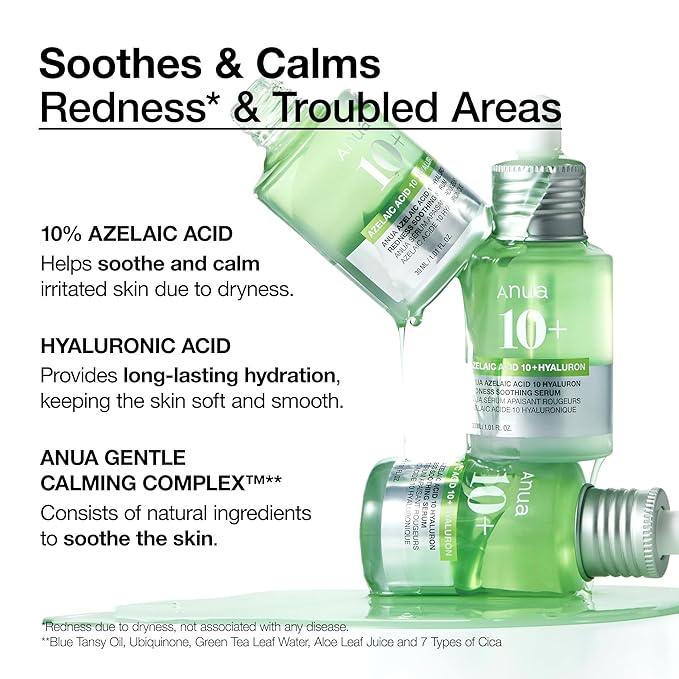 Anua – Azelaic Acid 10 Hyaluron Redness Soothing Serum