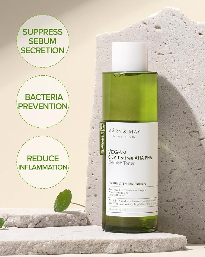 Mary & May – Cica Tea Tree AHA PHA Toner 200ml