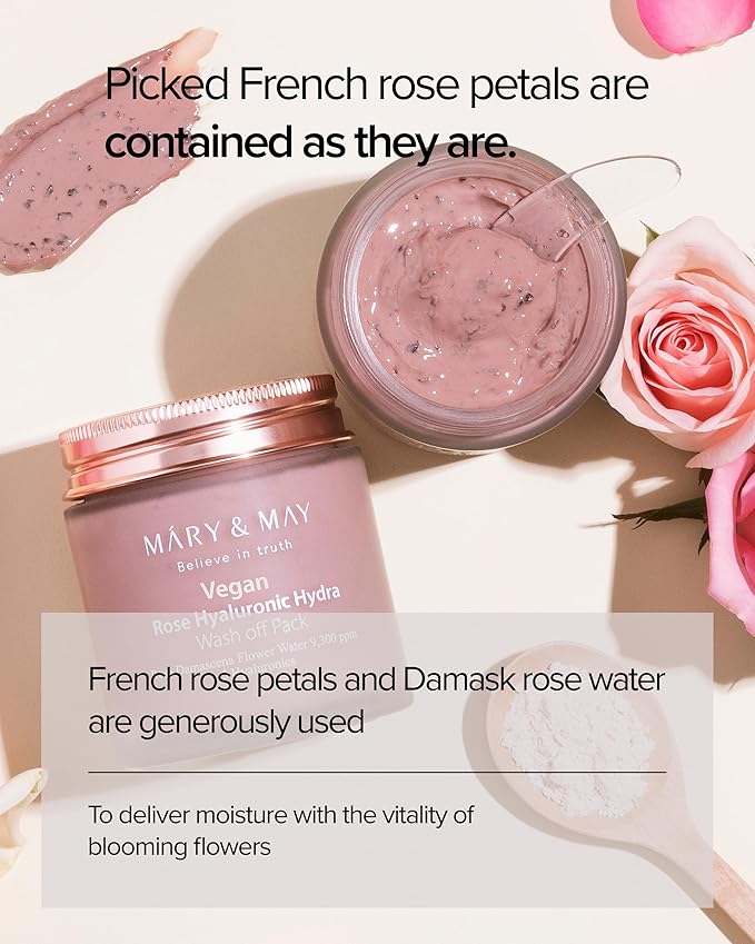 Mary & May – Rose Hyaluronic Hydra Wash Off Mask 125g